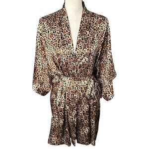 VICTORIA'S SECRET CHEETAH jungle robe sexy short gown smoking lounge Cost M
